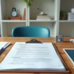 Mesa de psicologia com laudo impresso, teste projetivo, gravador e tablet seguros